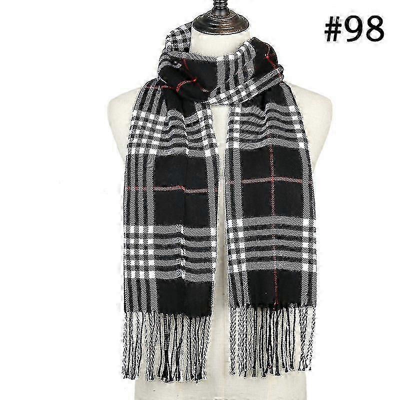 Bufanda a cuadros para hombre con flecos para el otoño invierno