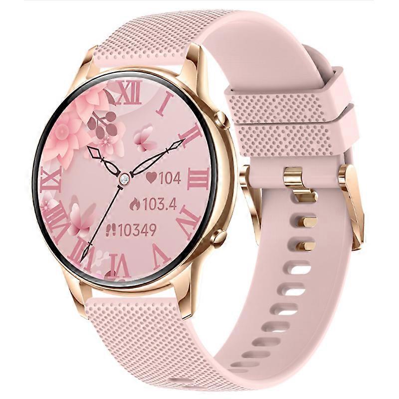 Smartwatch with 1.32-inch Full-Touch AMOLED Display, Bluetooth Calling, Womens Health Features, and Round Design(Pink)