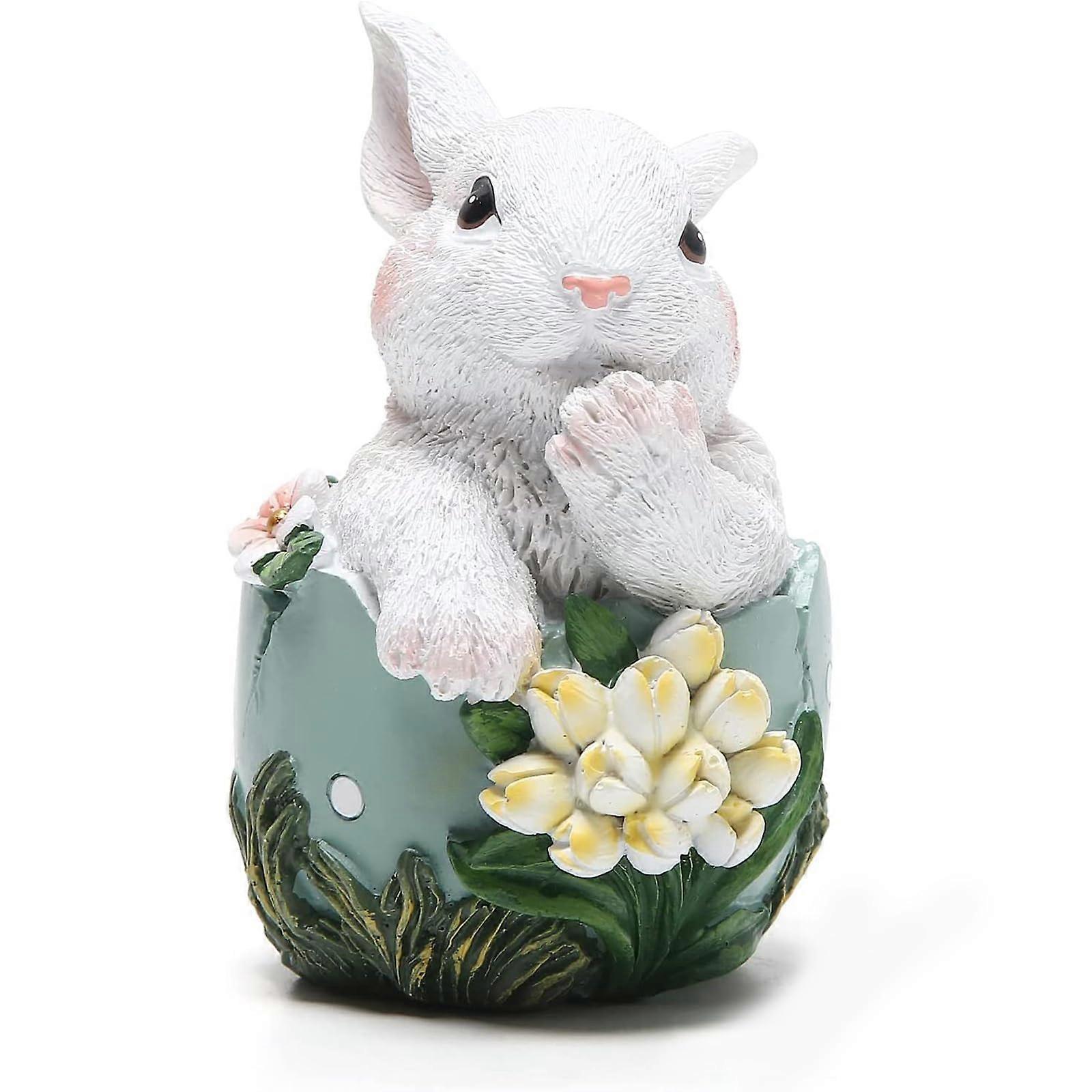 Easter rabbit decorations spring home decor figures rabbit spring table decor (blue)