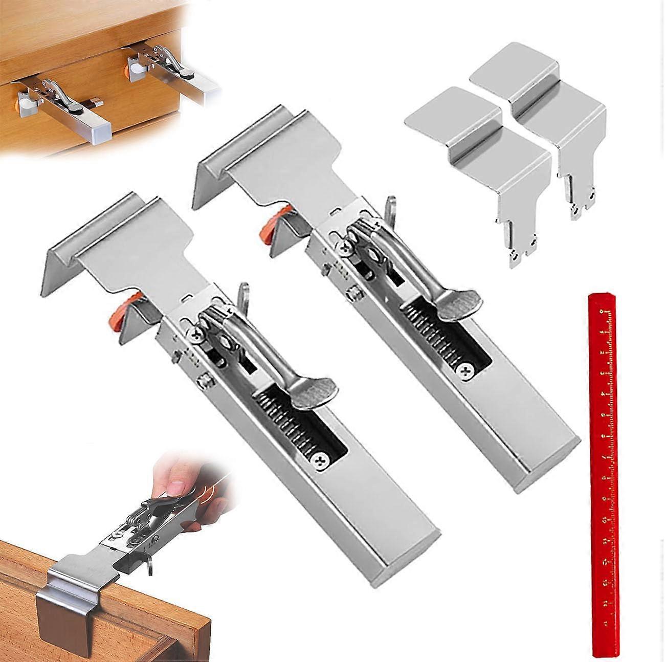 2 Pack Drawer Front Installation Clamps, Adjustable Fixing Clamp for Cabinets, Panel Clamps for Woodworking, Face Frame Installation