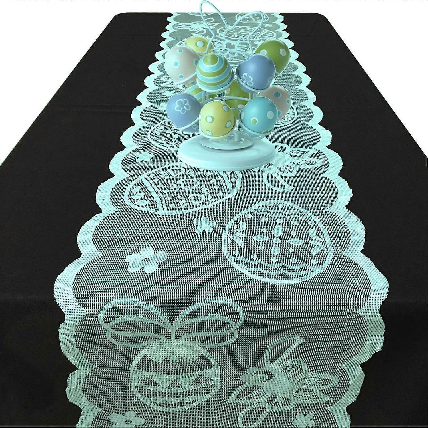 Lace Easter Table Runner 72" Long - Spring Easter Egg Table Runner - Home Dining Room Easter Table Decorations - Easter Party Decorations and Supplies