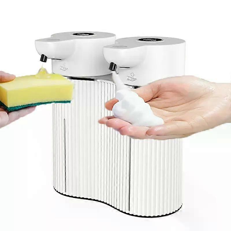 Automatic Soap Dispenser Wall Mounted,Touchless Double Foaming&Liquid Soap Dispenser,2X14oz, For Commercial Or Home