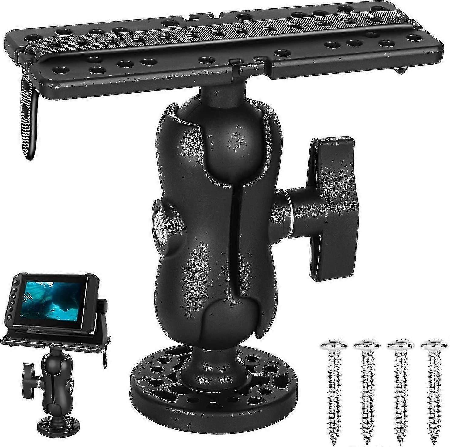 Fish Finder Mount Base, Universal Mounting Plate, Fish Finder Bracket, Fish Finder Holder, 360 Adjus