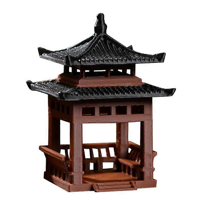 Tiny Pavilion Ornament  Mini Pavilion Statue for Garden, Yard, Bonsai Decoration  MultiColor Plastic