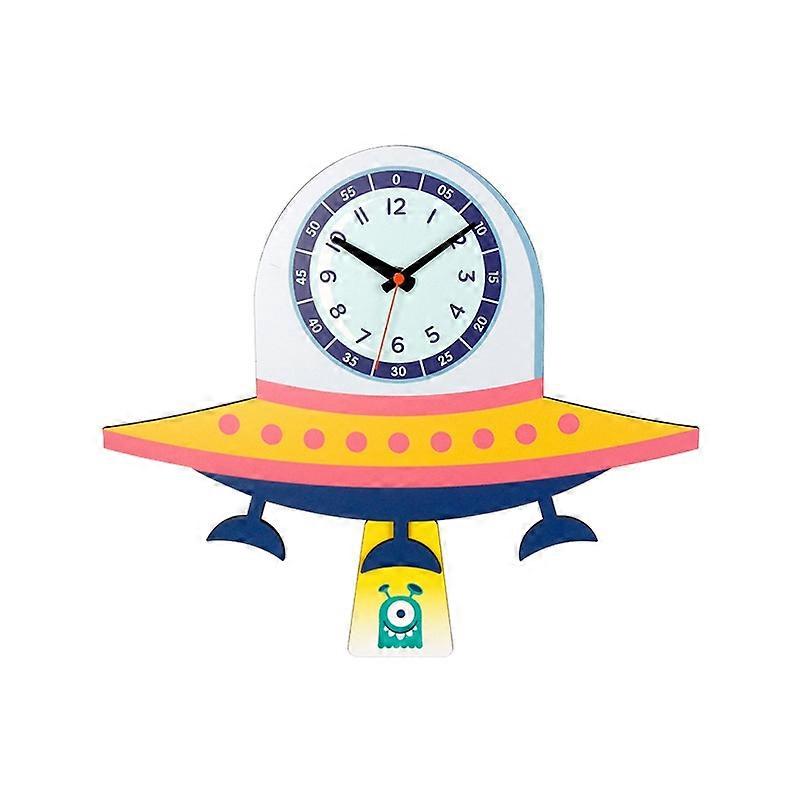 Cartoon Shake Wall Clock Children Room Decoration Wall Clock (UFO)