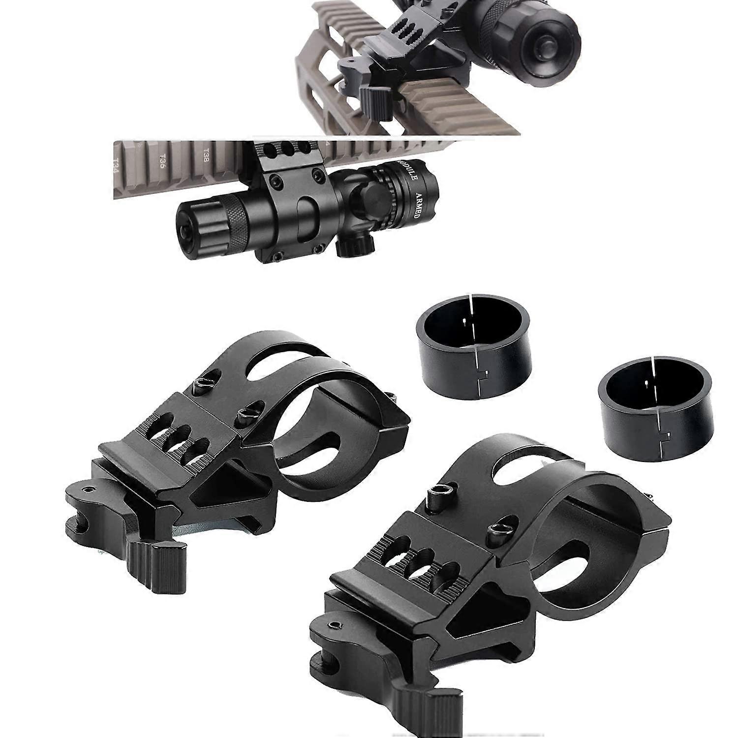 Hunting Flashlight Mount 1 Inch 30mm Offset Rail Mount Quick Release Compatible with Tactical Flashlights
