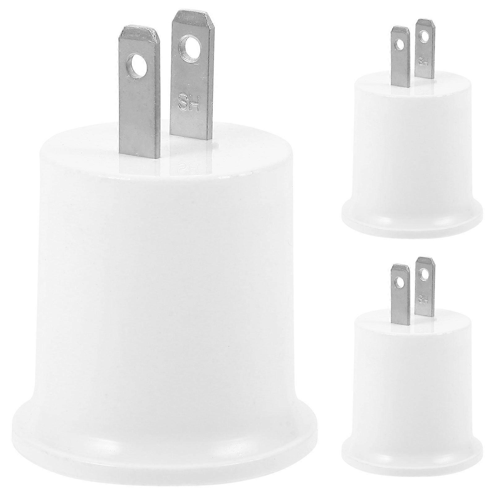 3pcs Light Socket To Plug Adapter Outlet To E26/e27 Lamp Socket Holder Us Plug