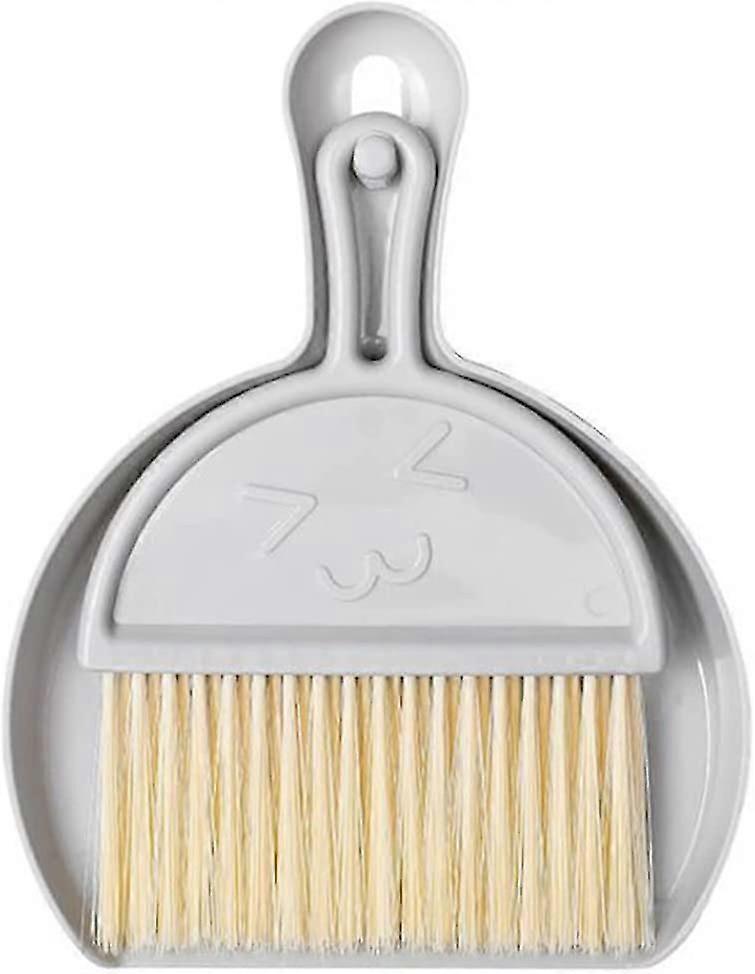 Mini Dustpan and Dustpan, Mini Multi-Function Table Dustpan, Broom Dustpan Brush and Dustpan Design, Broom and Dustpan Set Plastic Dust Collector (Gra