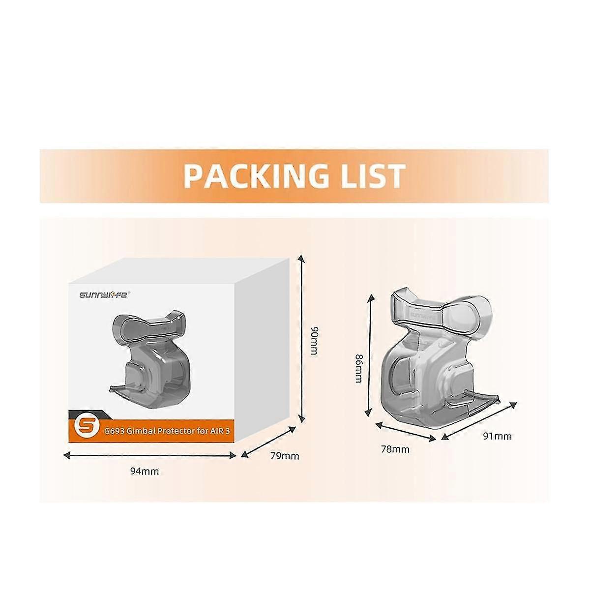 for Air 3 Lens Cover, Gimbal Sensor Integrated Protective Cover Anti-Bump Portable Multi-Functiona