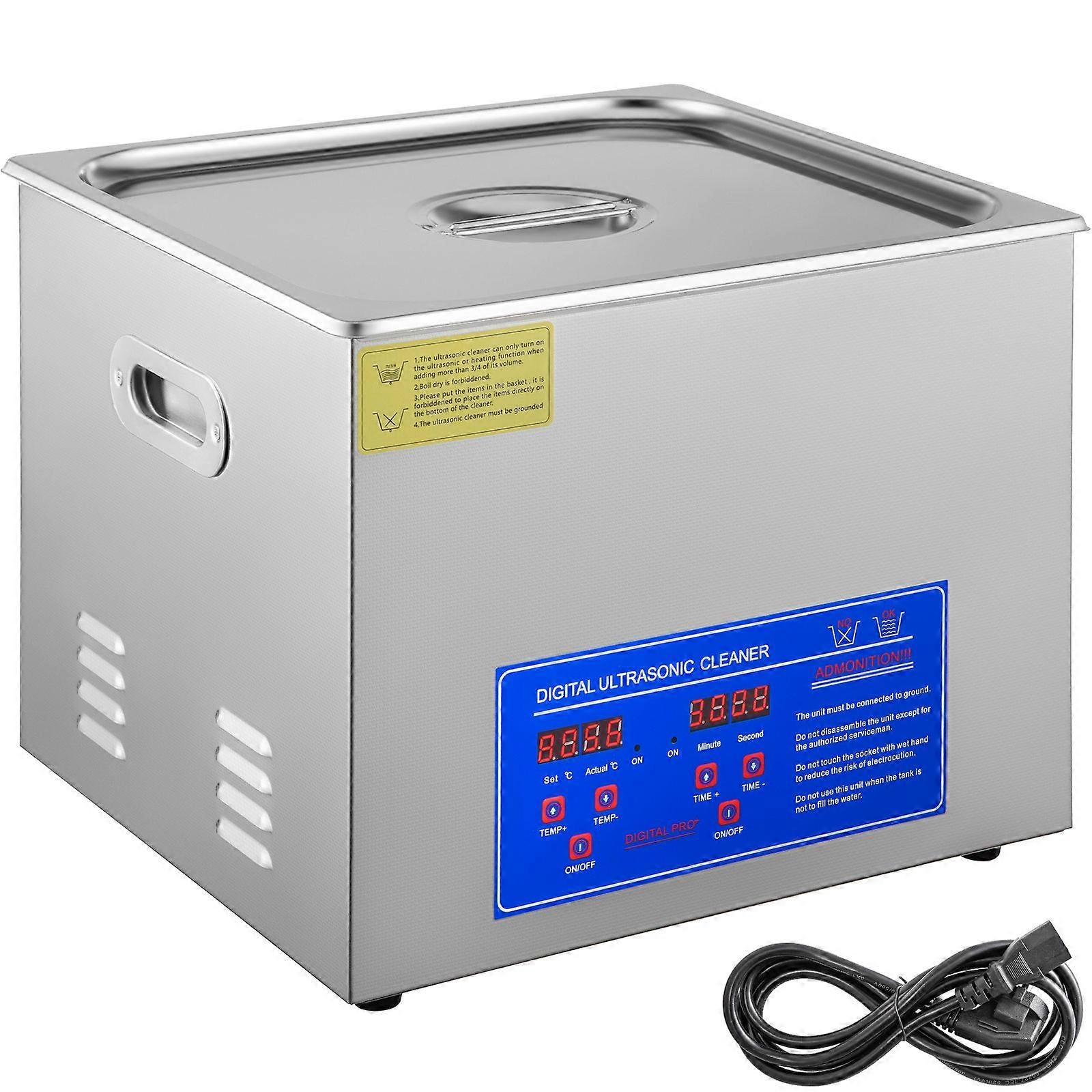 15L Digital Ultralydrenser Rustfritt Stål Timer Varmeapparat Rengjøringstank