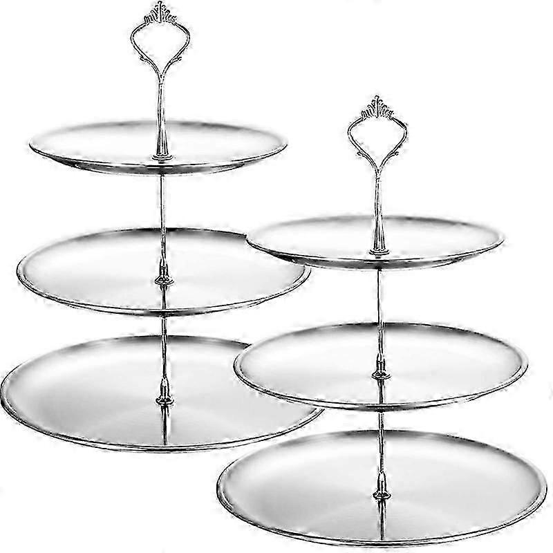Supporti per torte Supporto per cupcake a più livelli in acciaio inossidabile Vassoio da portata a 3 livelli Display da tavolo Cupcake Tower Piatti per torte
