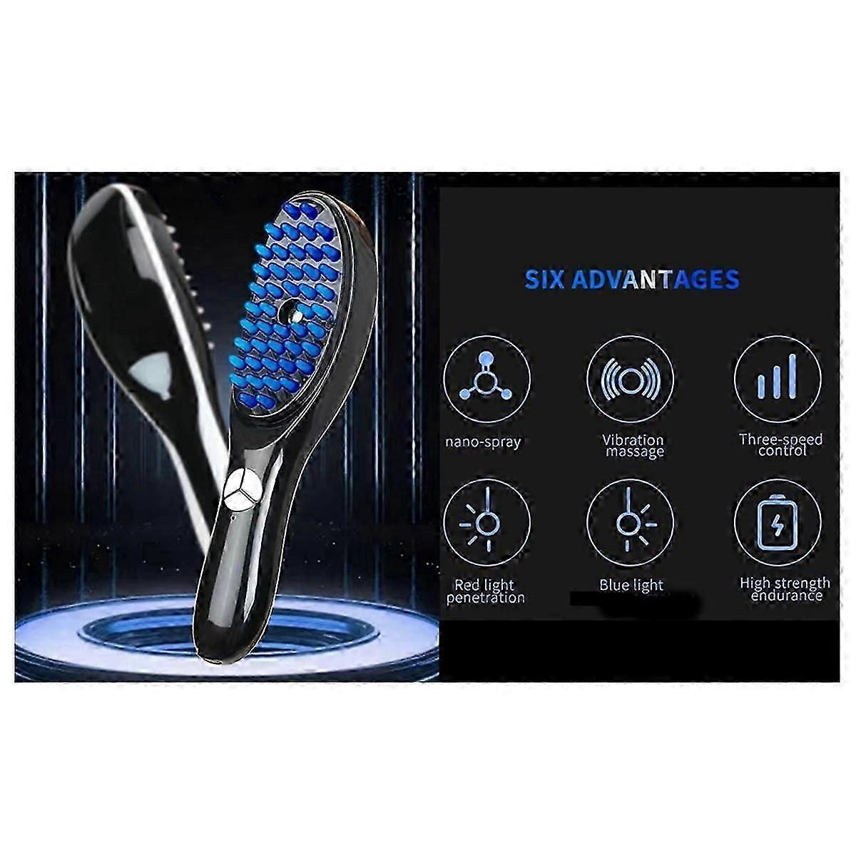 Red Light Hair Brush, Multi-Functional Comb - 3D Massager for , Ultrasonic Vibration Atomization, E