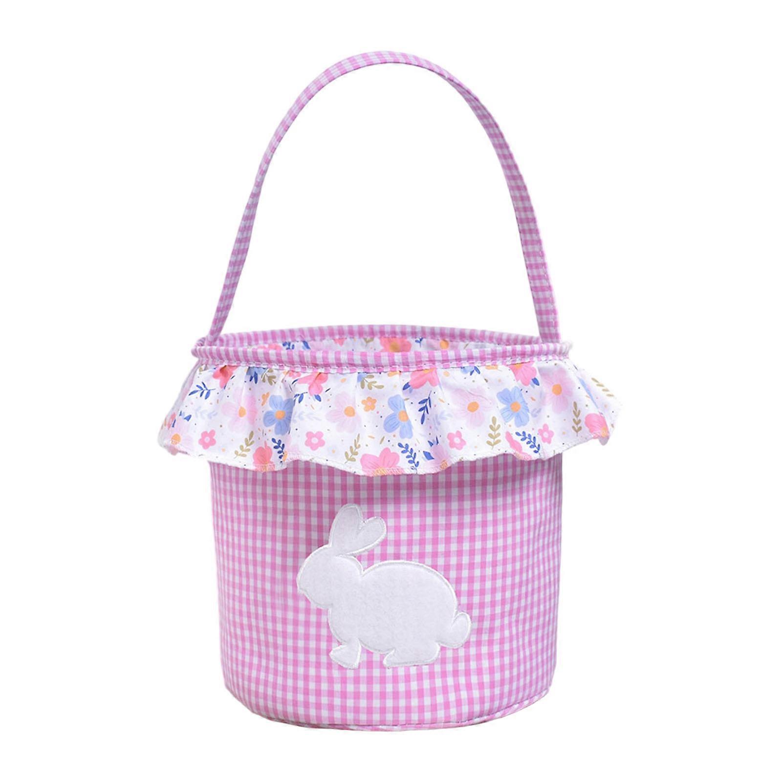Elegant Festival Kids Friendly Rabbit Pattern Fabric Basket For Candy Storage Easters Decors And Picnics Essential