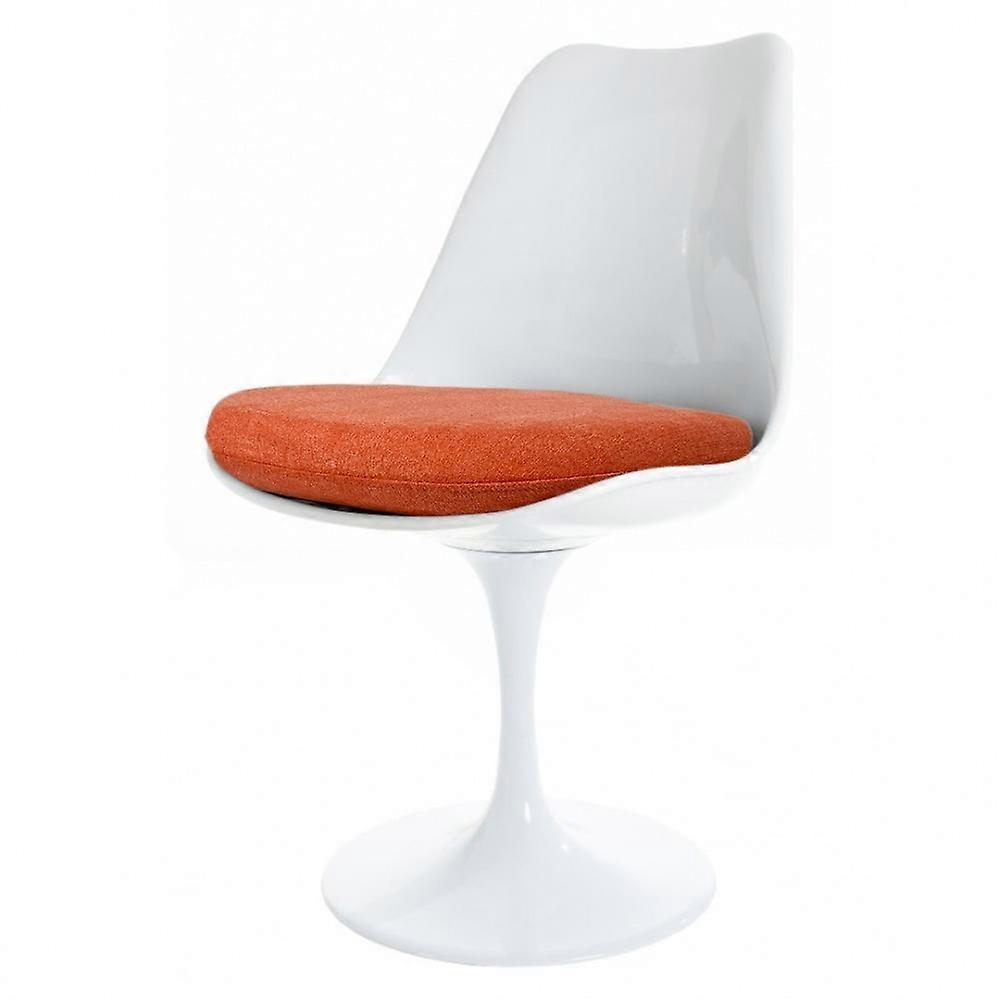 Fusion Living White And Velveteen Orange Chelsea Πλαϊνή Καρέκλα - Σετ Των 2