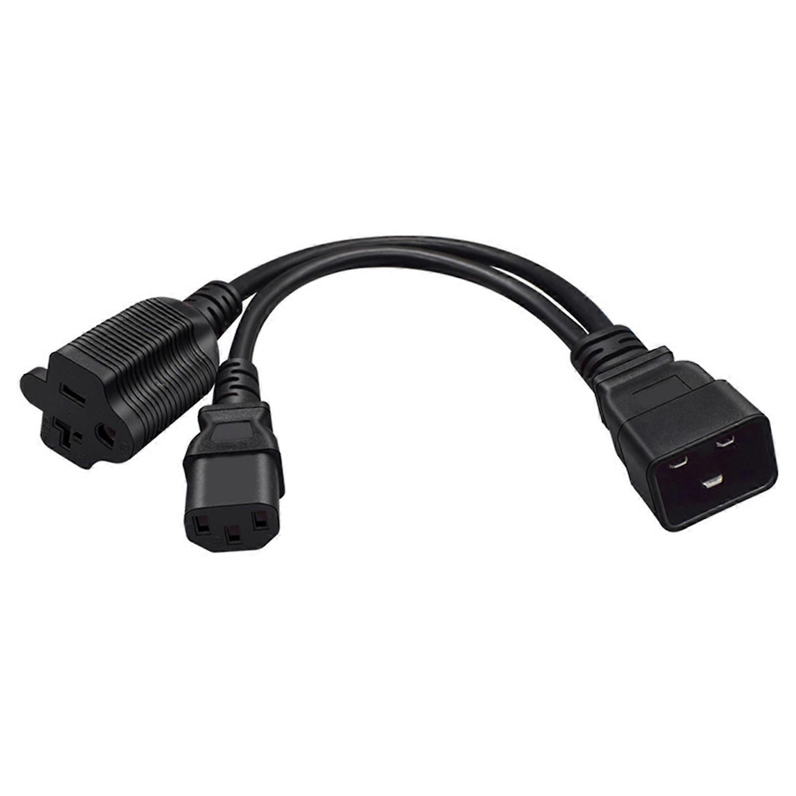 Power Adapter Splitter Cable C20 to C13 & 5 20R Y Splitter Plug Converter Power Extension 0.32m Length Power Supply Cord