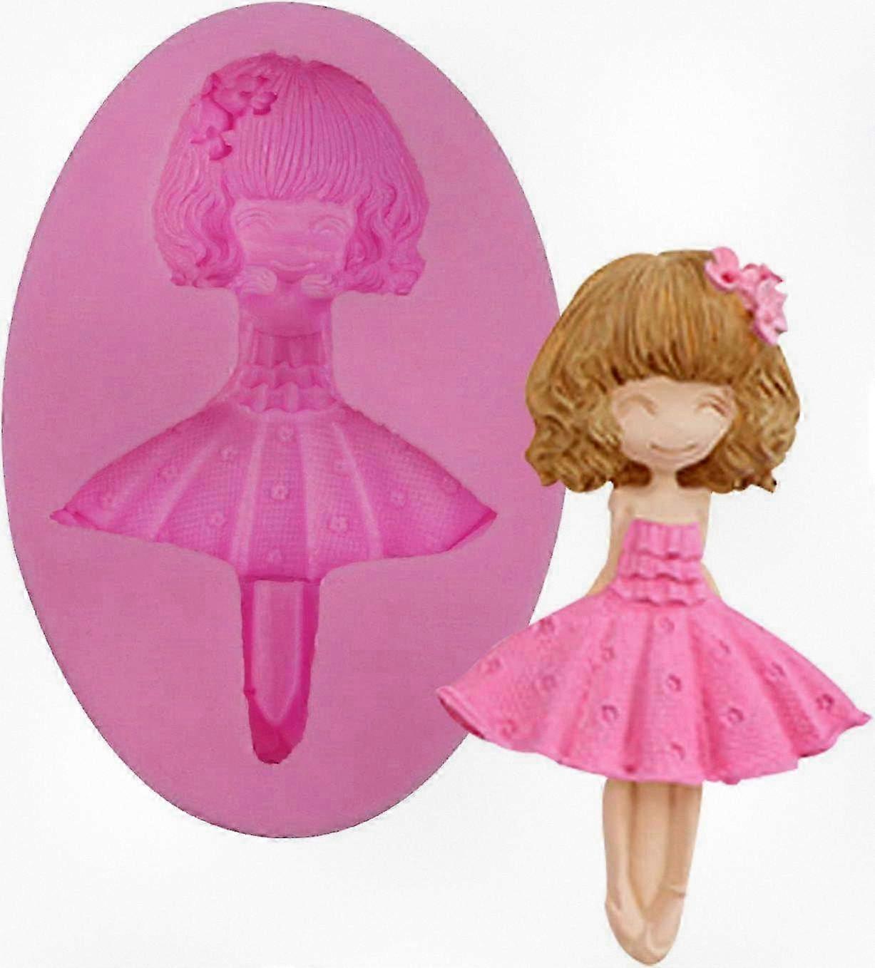 Lovely Ballet Dancer Silicone Mold for Fondant, Clay, Chocolate, and Resin Crafts - Ideal for Cake Decoration and Art Projects