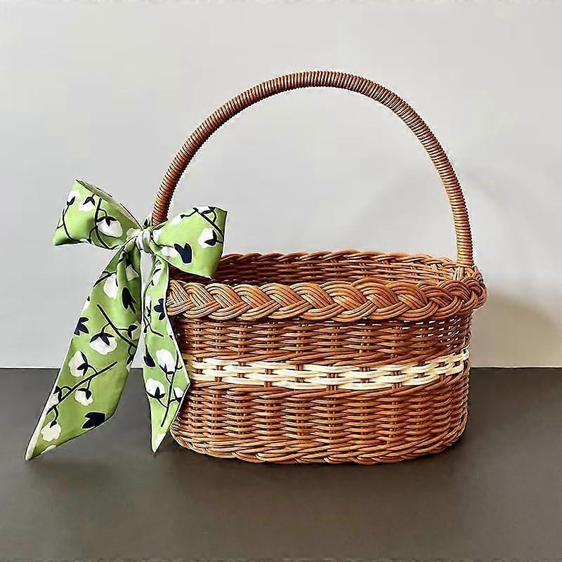 Vine woven handheld basket with picnic basket INS style storage basket storage basket