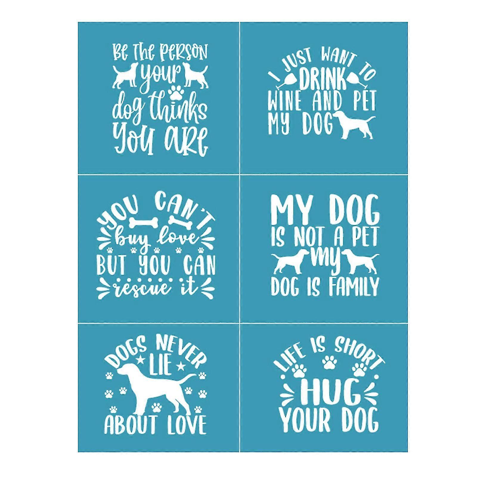 DOG LOVE Self Adhesive Silk Screen Printing Stencil Mesh Transfers
