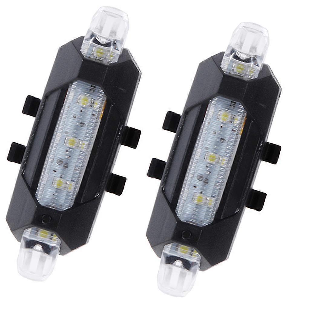 Set of 2 Bike LED Rear Light Taillight USB Rechargeable 4 Mode Multicolor