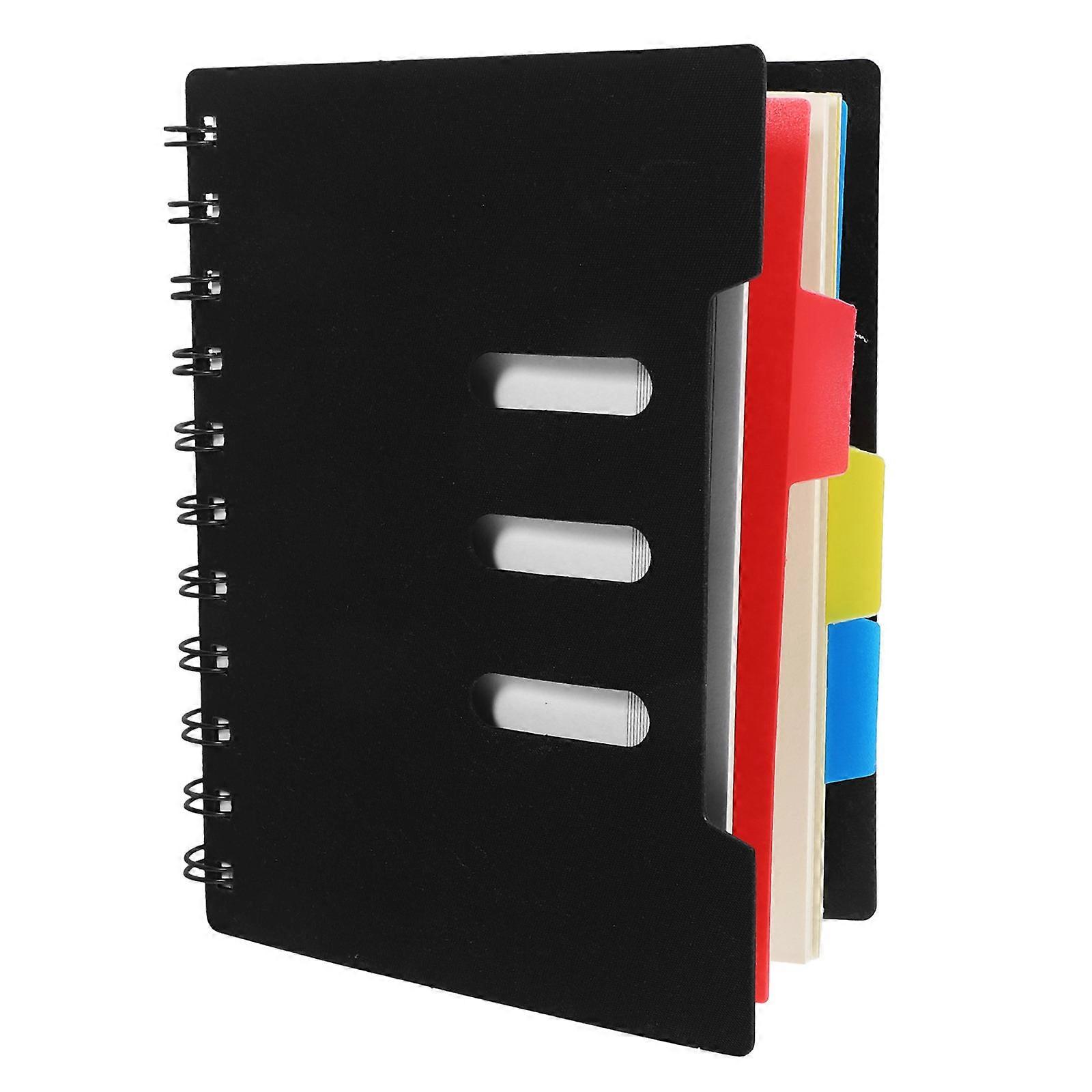 Black Spiral Notebook with Tabs for Multi Subject Notebook 1 Book