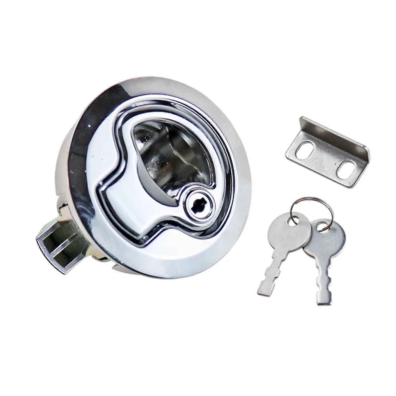 Zinc Alloy Flush Mount Press Button Lock for RVs, Trailers, Tents – Keyless Interior/Exterior Use, Model MS739-2 with Key