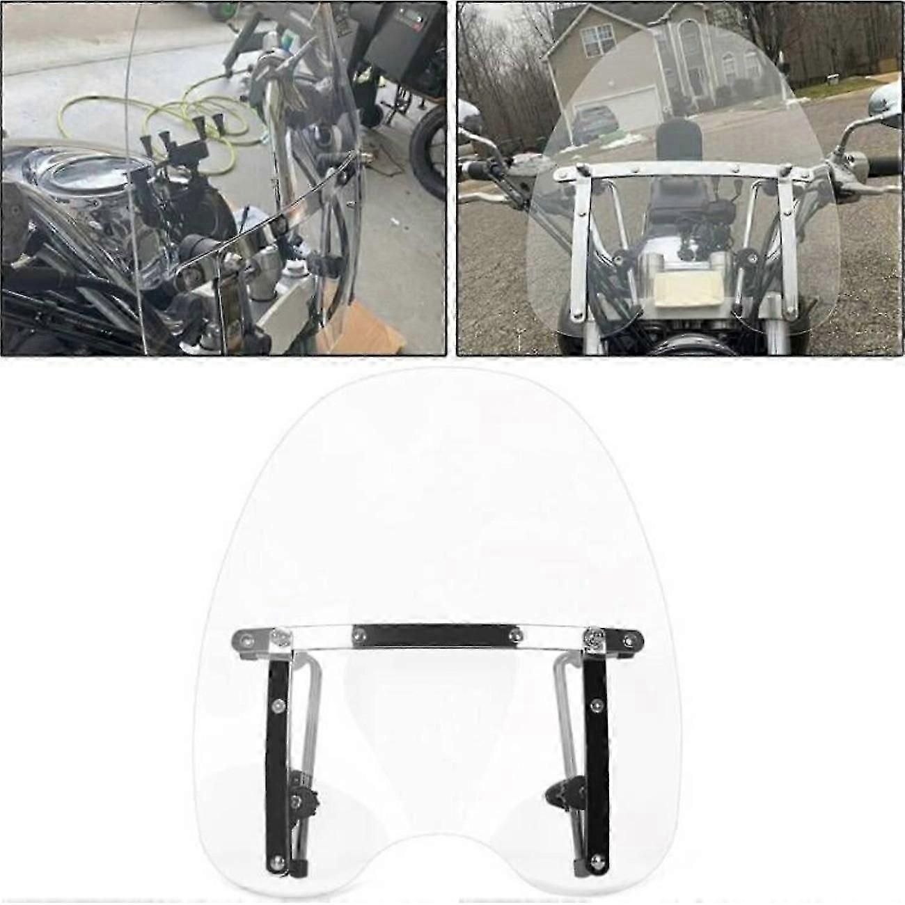 Samger Universal Motorcycle Windshield Motorbike Windscreen For Harley Suzuki Kawasaki Yamaha Honda Dirt Bikes Clear/somke