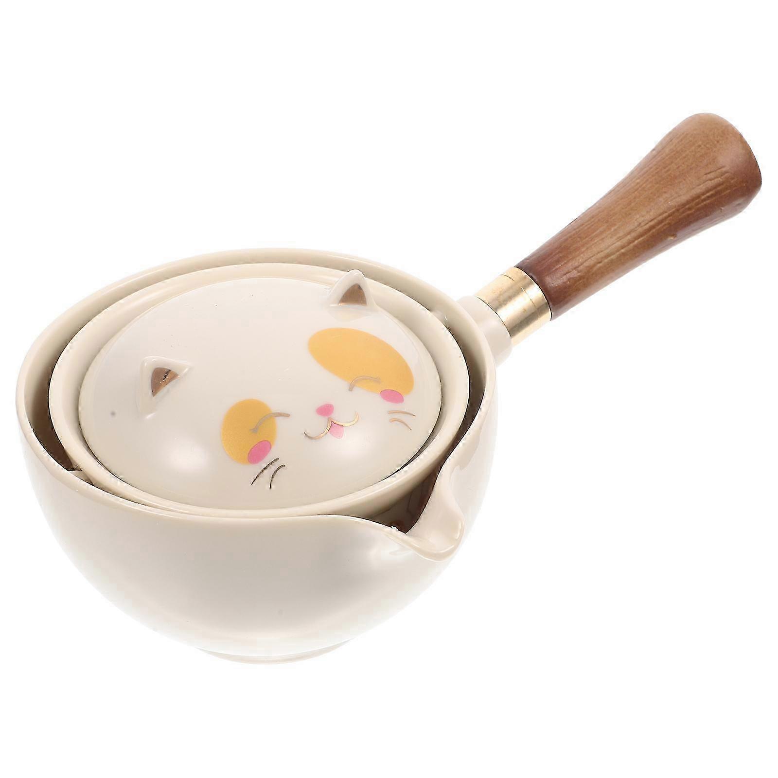 Vintage Kung Fu Teapot with Exquisite Cat Pattern - 17X10.5X8.5CM