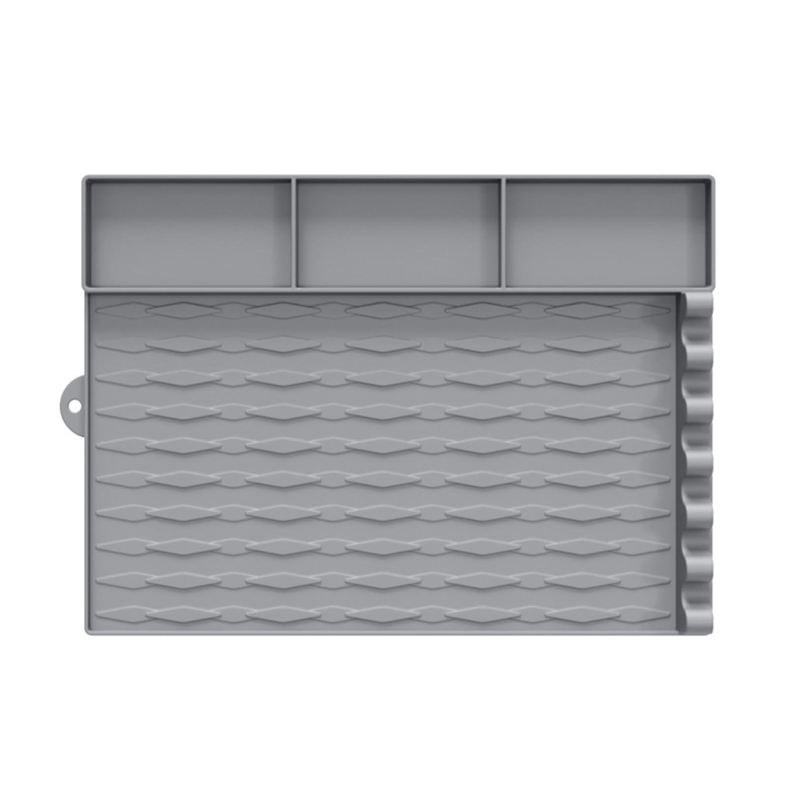 Silicone Tool Ladder Durable Grill Organizer For Outdoor Kitchen Gray 3-Grid Design