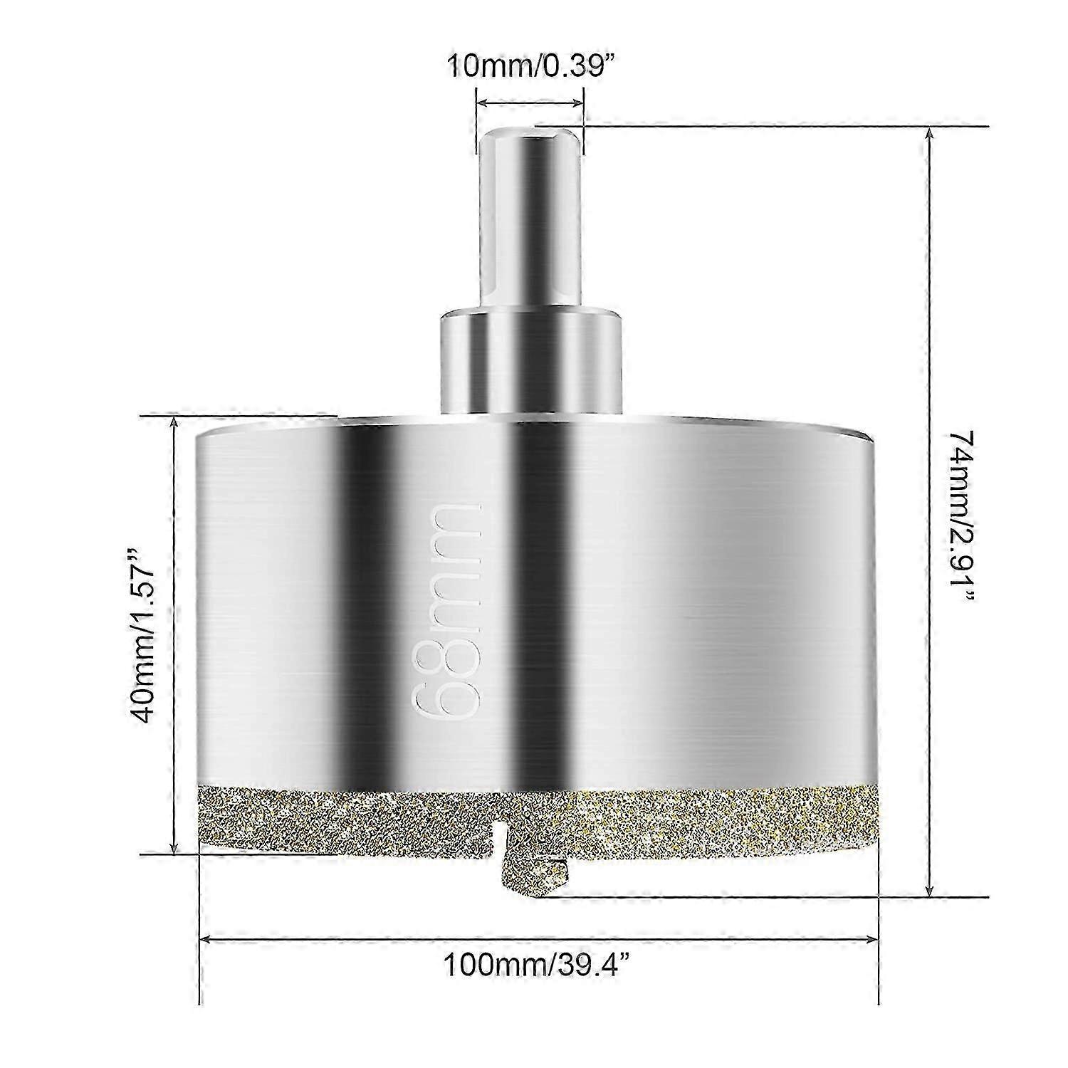 68mm Diamond Hole Saw with Center Pilot Bit and Surface Coating