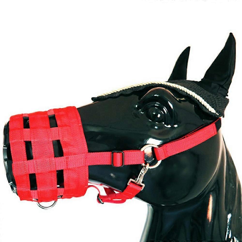 Size L Horse Muzzle Thick Webbing Breathable Equine Grazing Muzzle Padded Anti-Bite Mask