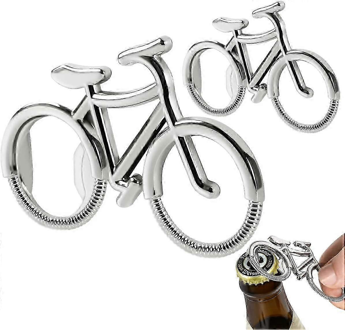 2 PCSバイクビールオープナー、ポータブルボトルキャップリムーバー、完璧な父の日のギフト