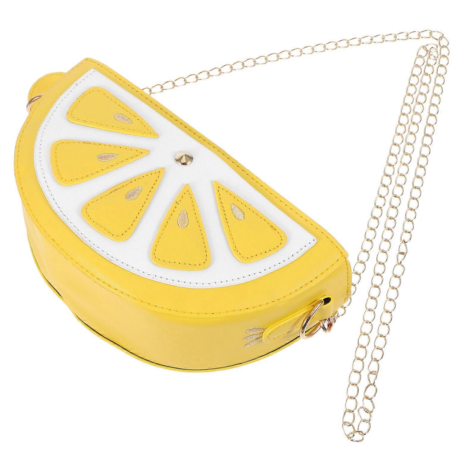 Durable Shoulder Bag with Gold Chain, Designed for Girls with Trendy Lemon Style