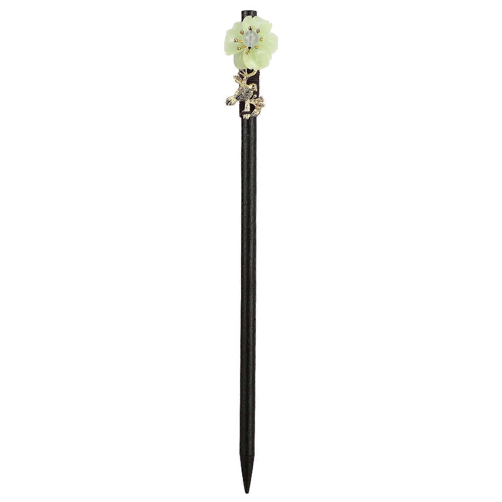 Here's a polished product description based on your input:
**Reusable Wooden Hair Stick with Flower Pattern Retro Hairpin for Adults Stylish Hair