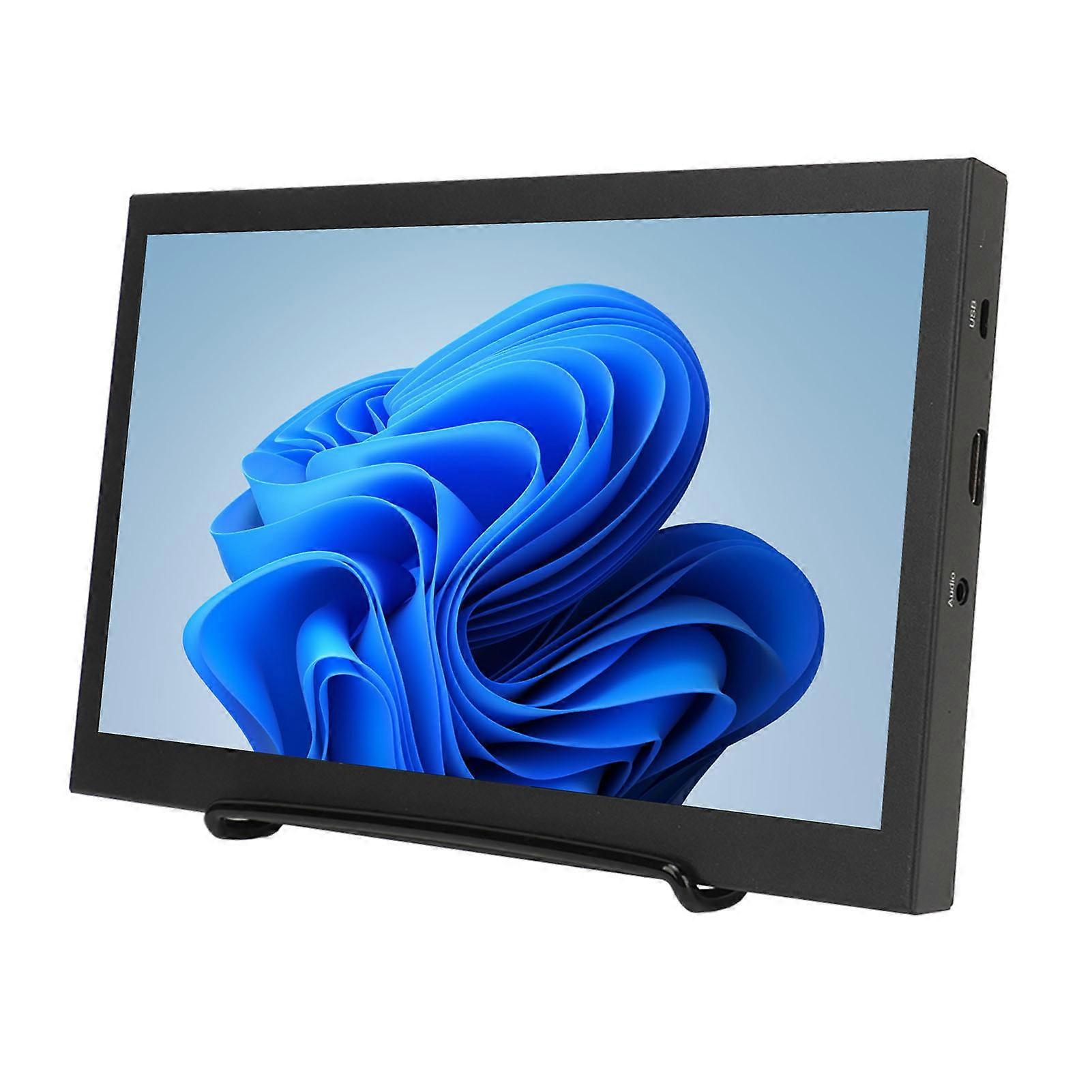 10in Portable Monitor IPS 1024x600 USB Headphone HD Multimedia Interface with Dual Speakers External Display for Laptop
