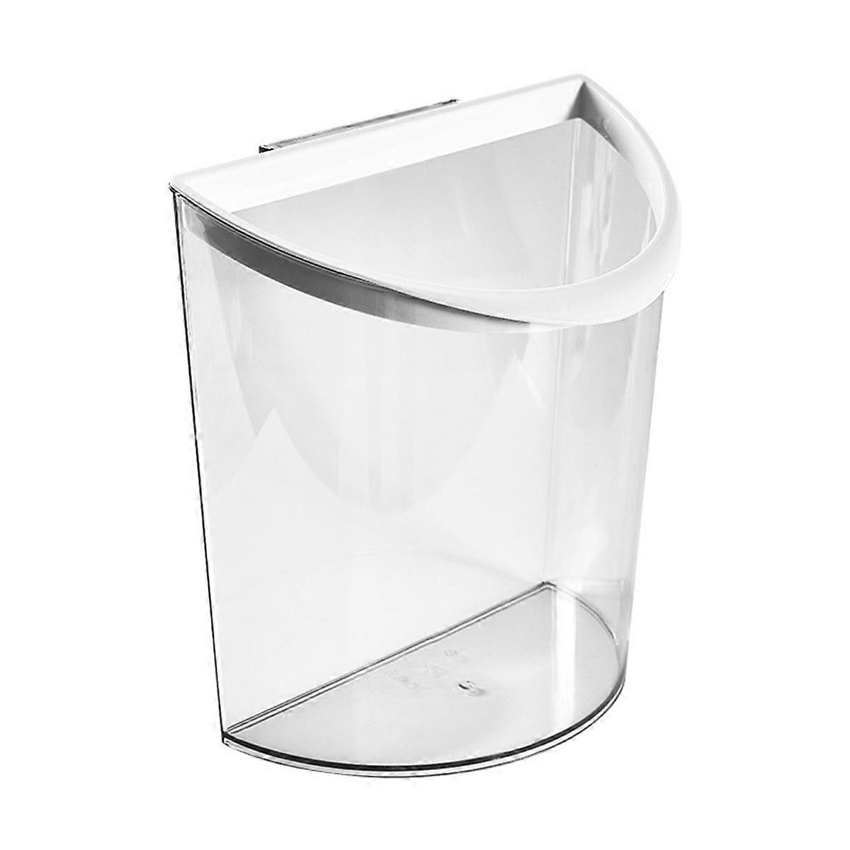 Wall-Mounted Hanging Garbage Bin Kitchen Trash Storage Bin Space-Saving Easy to Clean 29.5x29cm Transparent 1Set