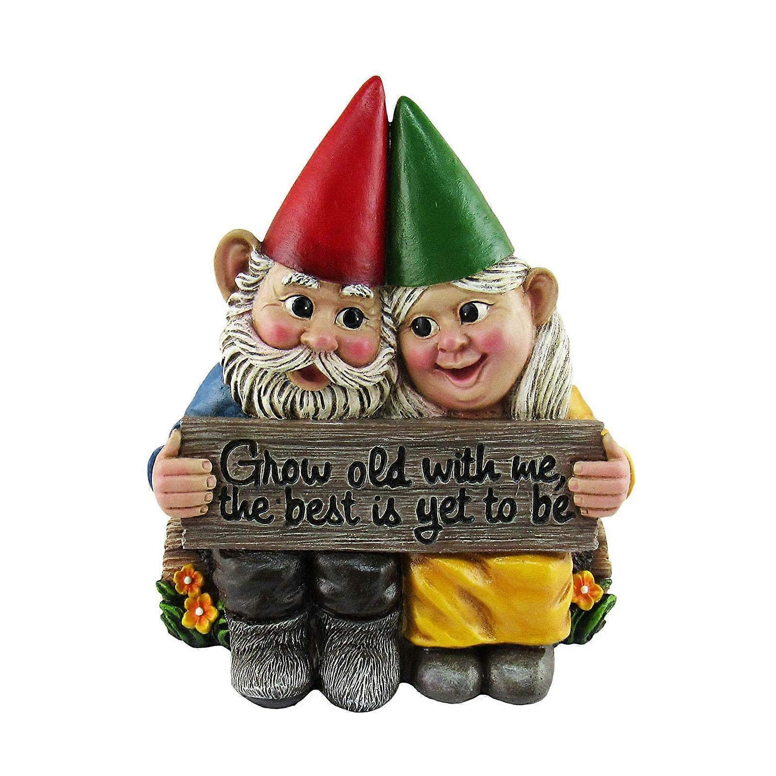 Garden Gnome Couple Resin Statue Large Weatherproof Decoration