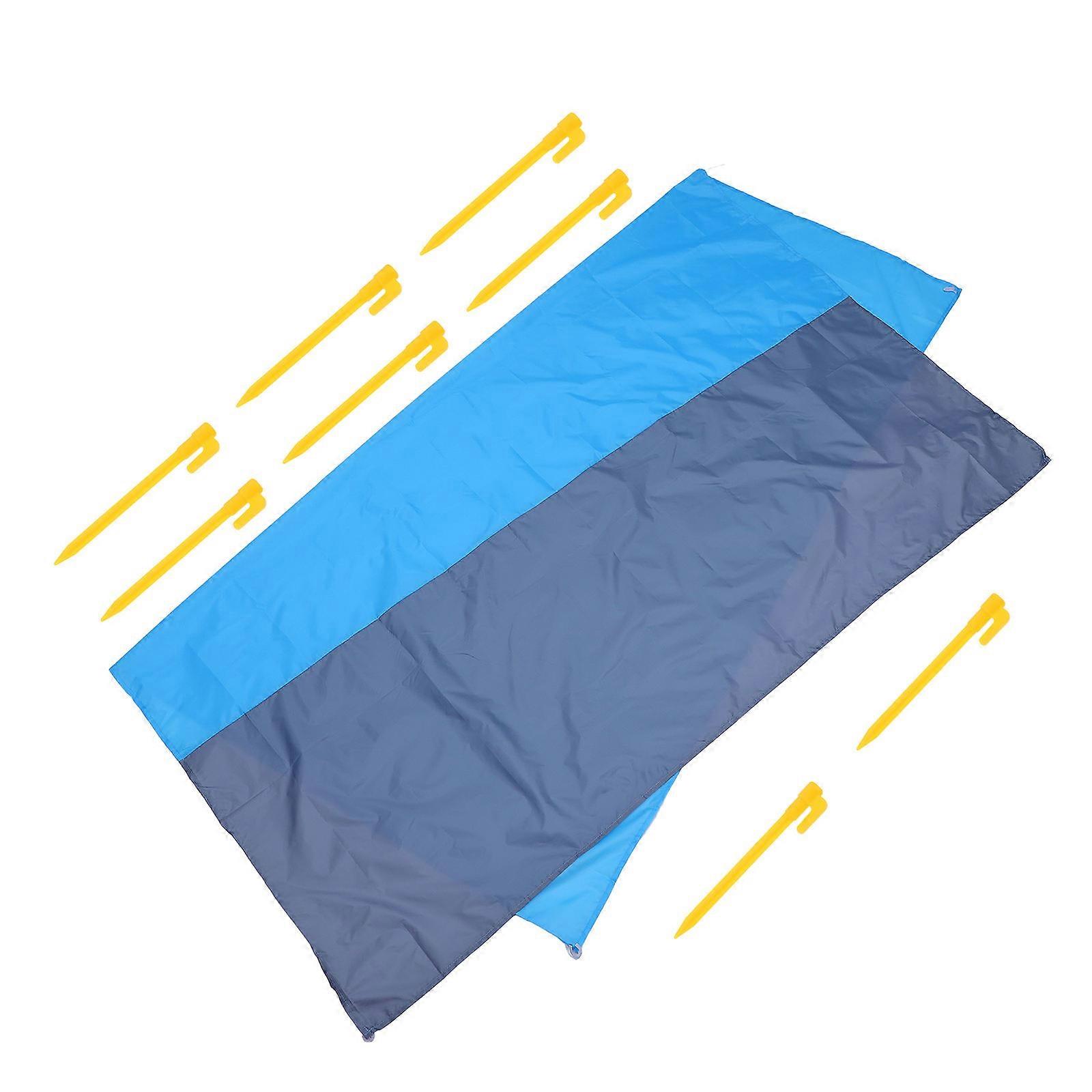 Large Picnic Blanket Waterproof Outdoor Style Portable Beach Mat 200X210CM Gray Fabric 1Pc