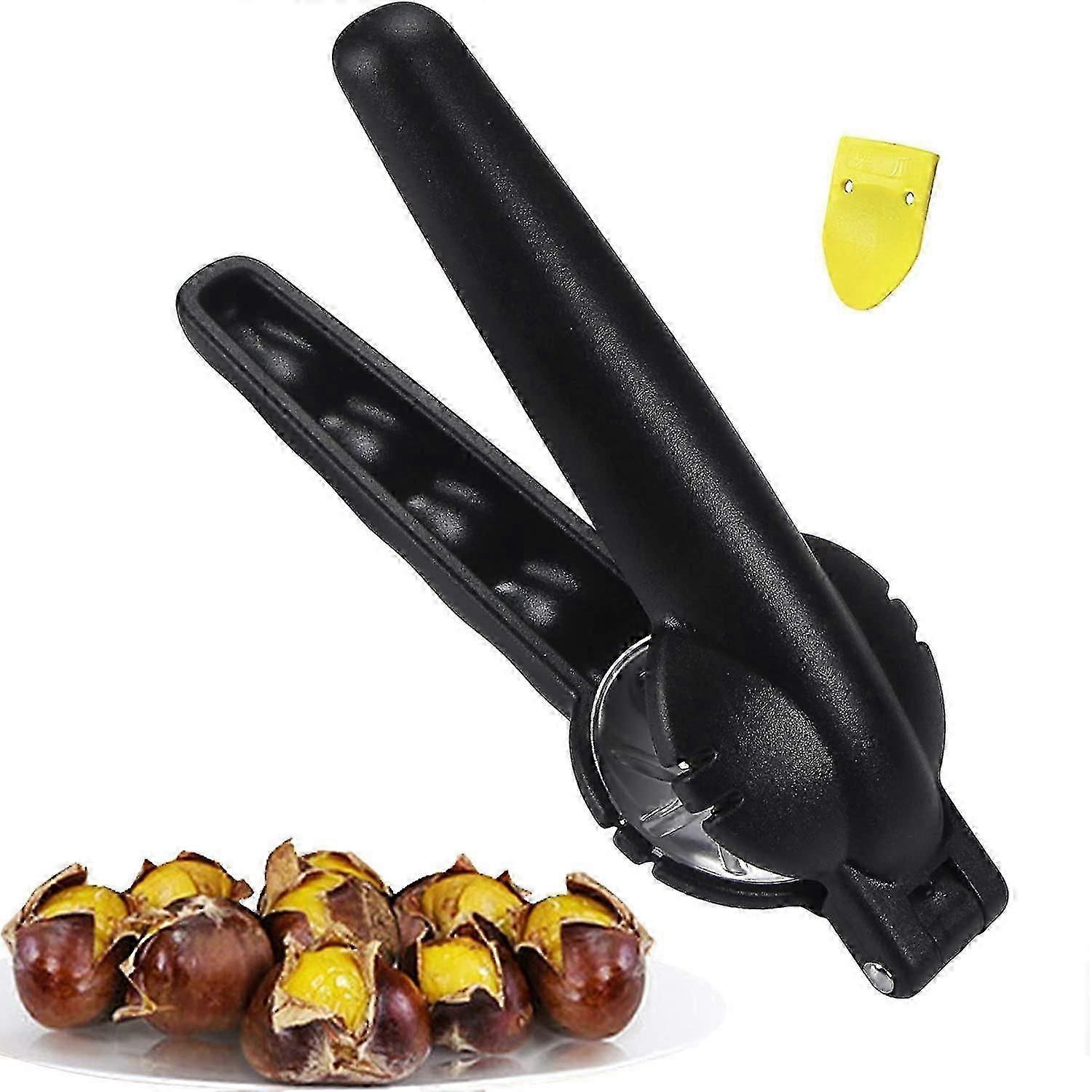Multifunctional Chestnut Opener, Nut Cracker Tool with Cutter, Sheller and Peeler Clip for Walnuts, Hazelnuts, Almonds