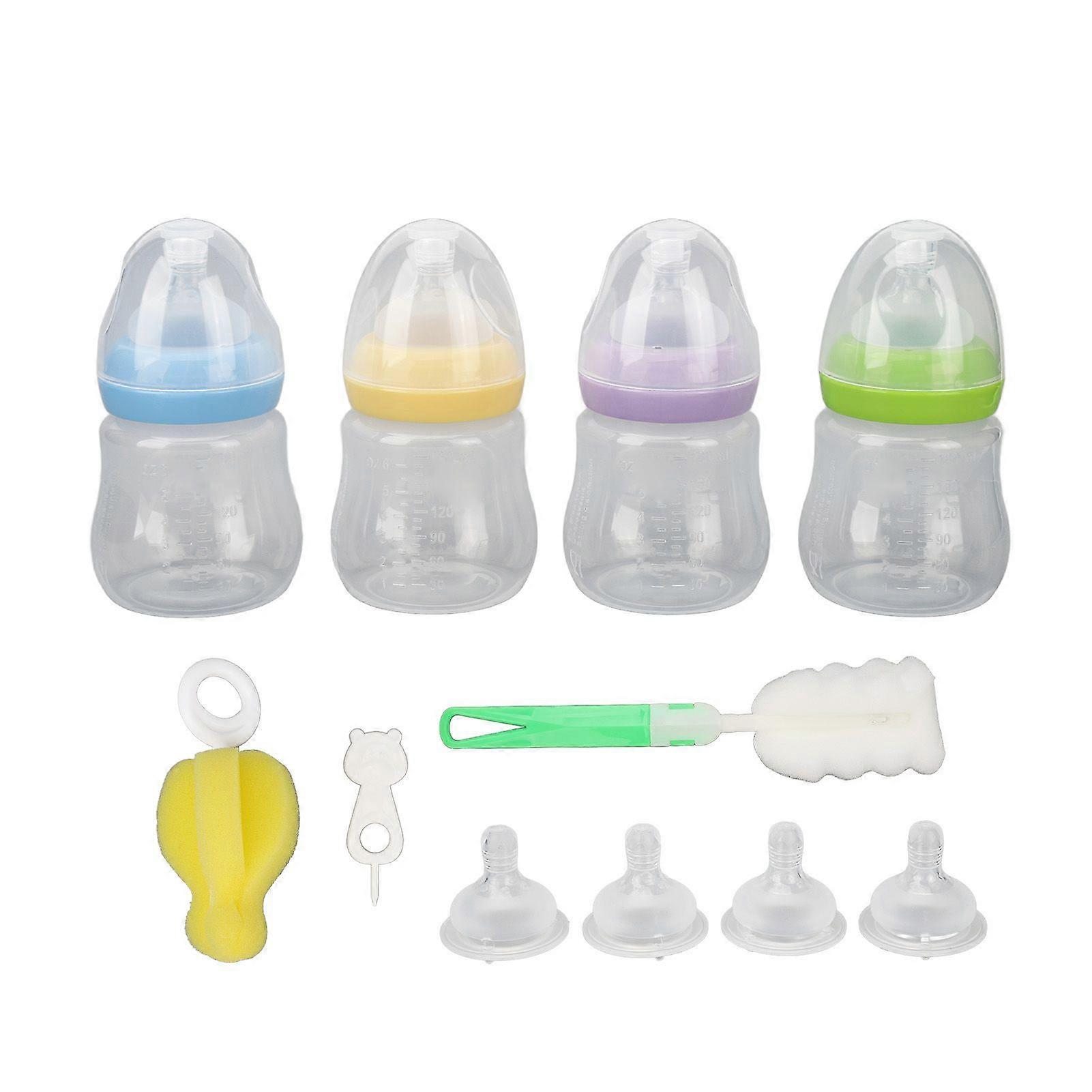 2025 Latest Model Feeding Bottles Set Multi Colors 4 Nipples PP Double Scale B...