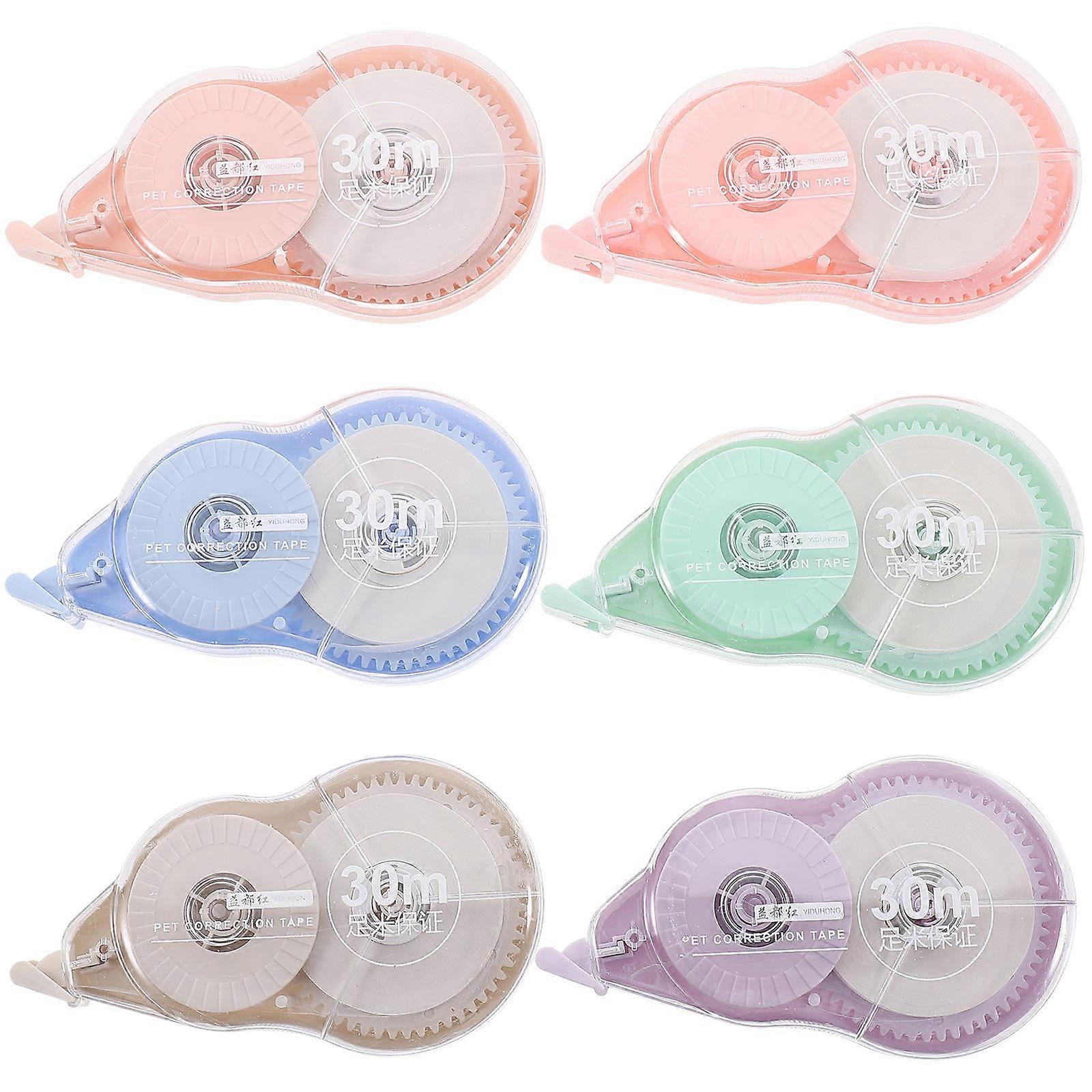 6pcs Portable Correction Tape for School, Office, Scrapbooking, and Document Editing