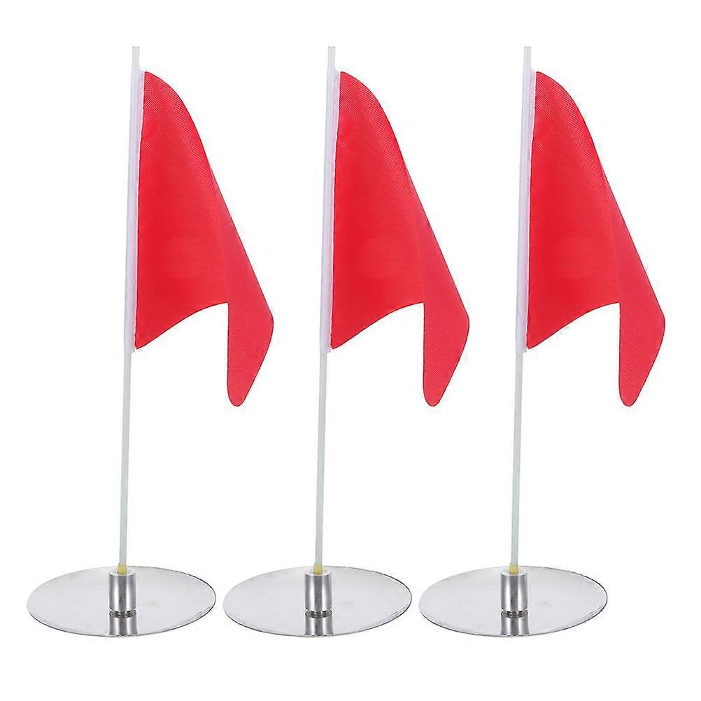 Golf Cup Flag Set Portable Stainless Steel Golf Training Indoor Practice Stable Support 3 Sets