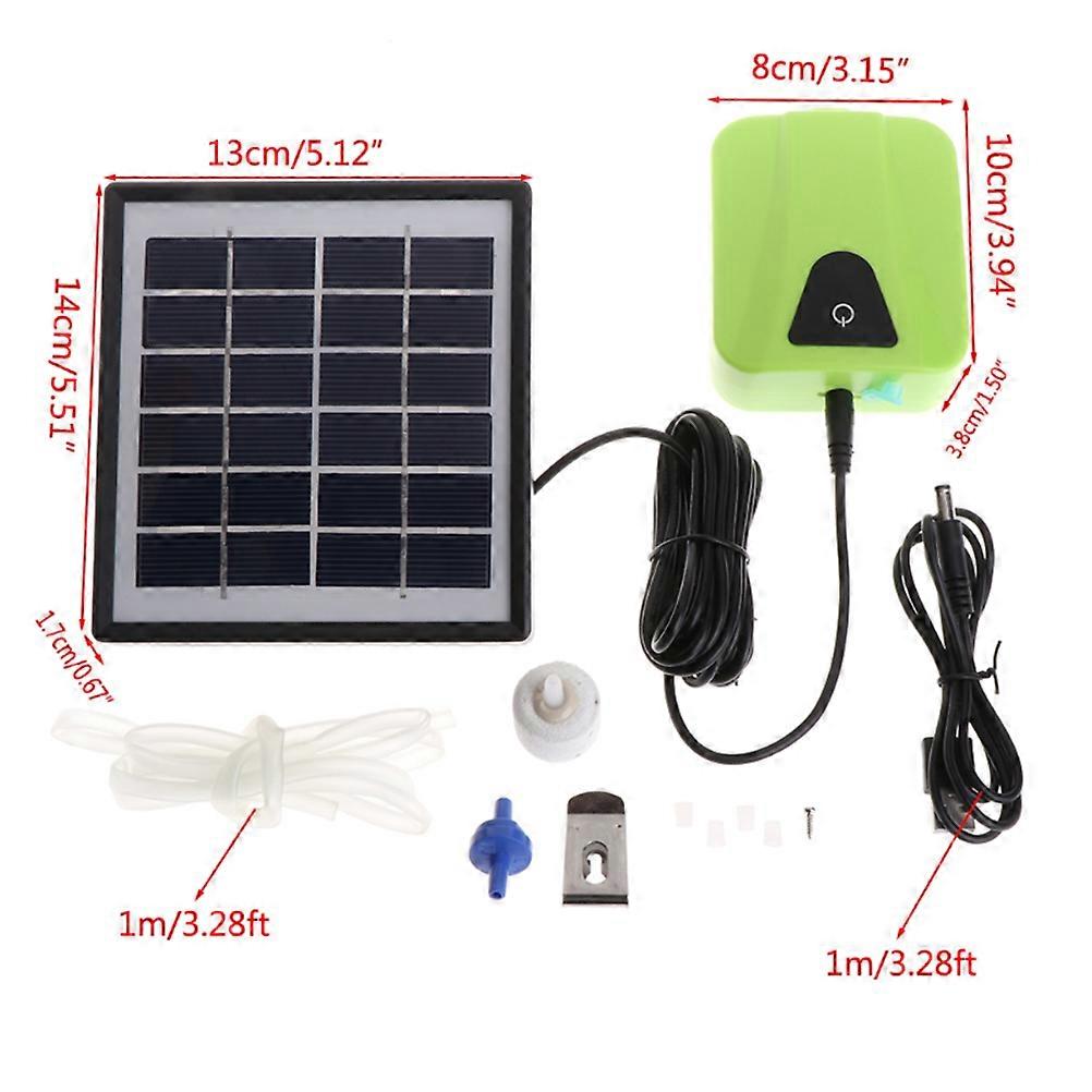 Aerator For Pond Solar Powered Emergency Oxygen Supply Aquarium Fish Tank Pump Low Noise Abs Material 14 x 13 x 1.5 Cm 1 Set
