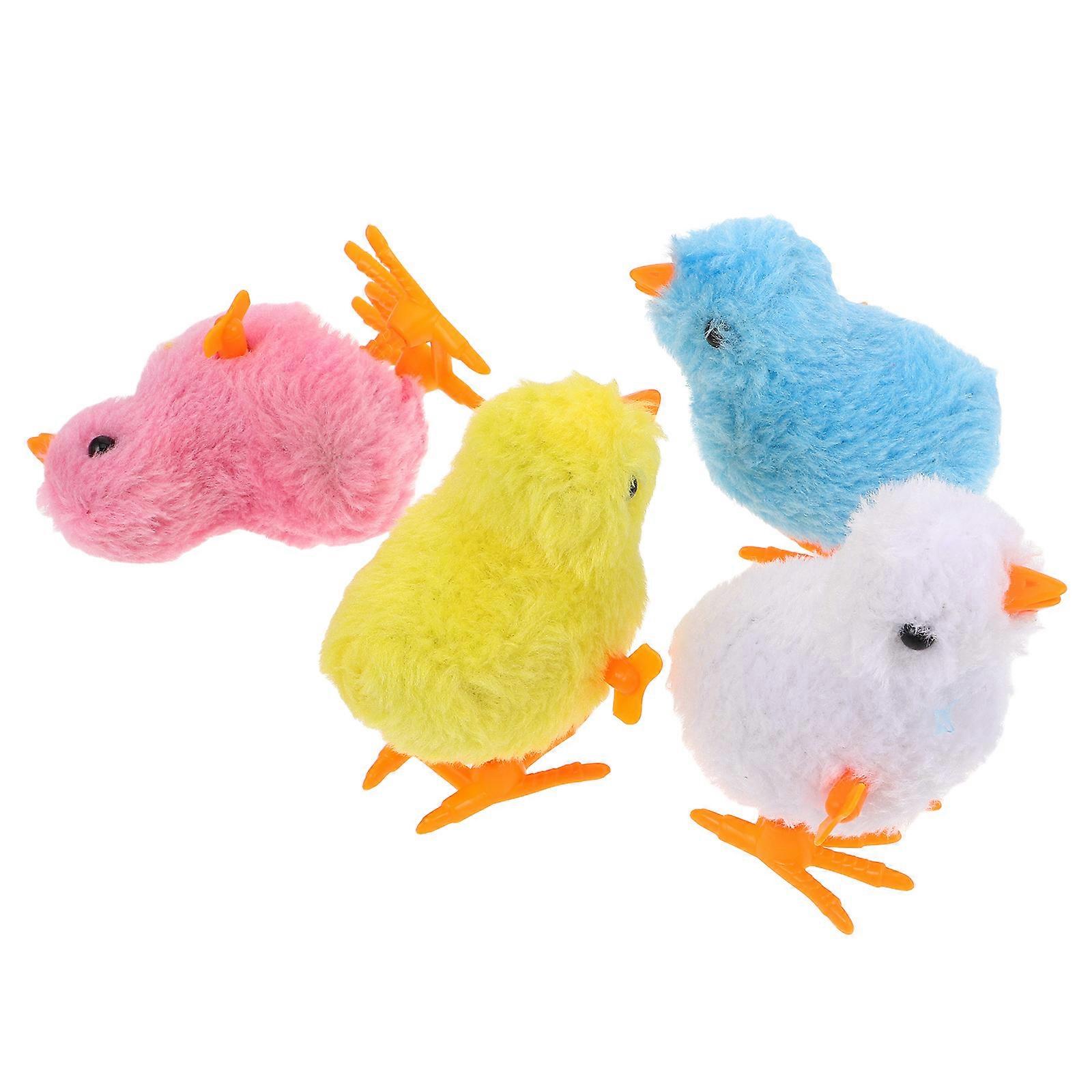 Jumping Chicken Interactive Plush Toy Wind Up Mechanism Entertainment 4Pcs