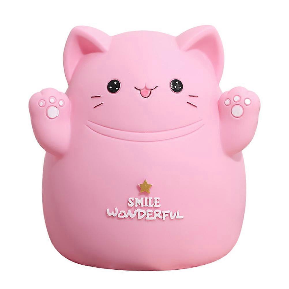 Bookshelf Statue Cat Money Pot Creative Storage Holder Kids Living Room 18x17cm 1Pc