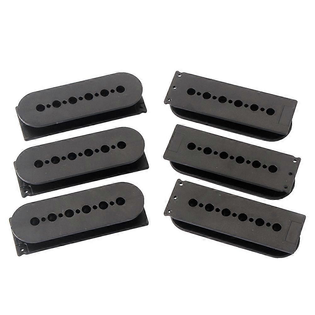 Electric Guitar Double Coil Pickup Cover Elegant DIY Part for Guitar 6Pcs Black