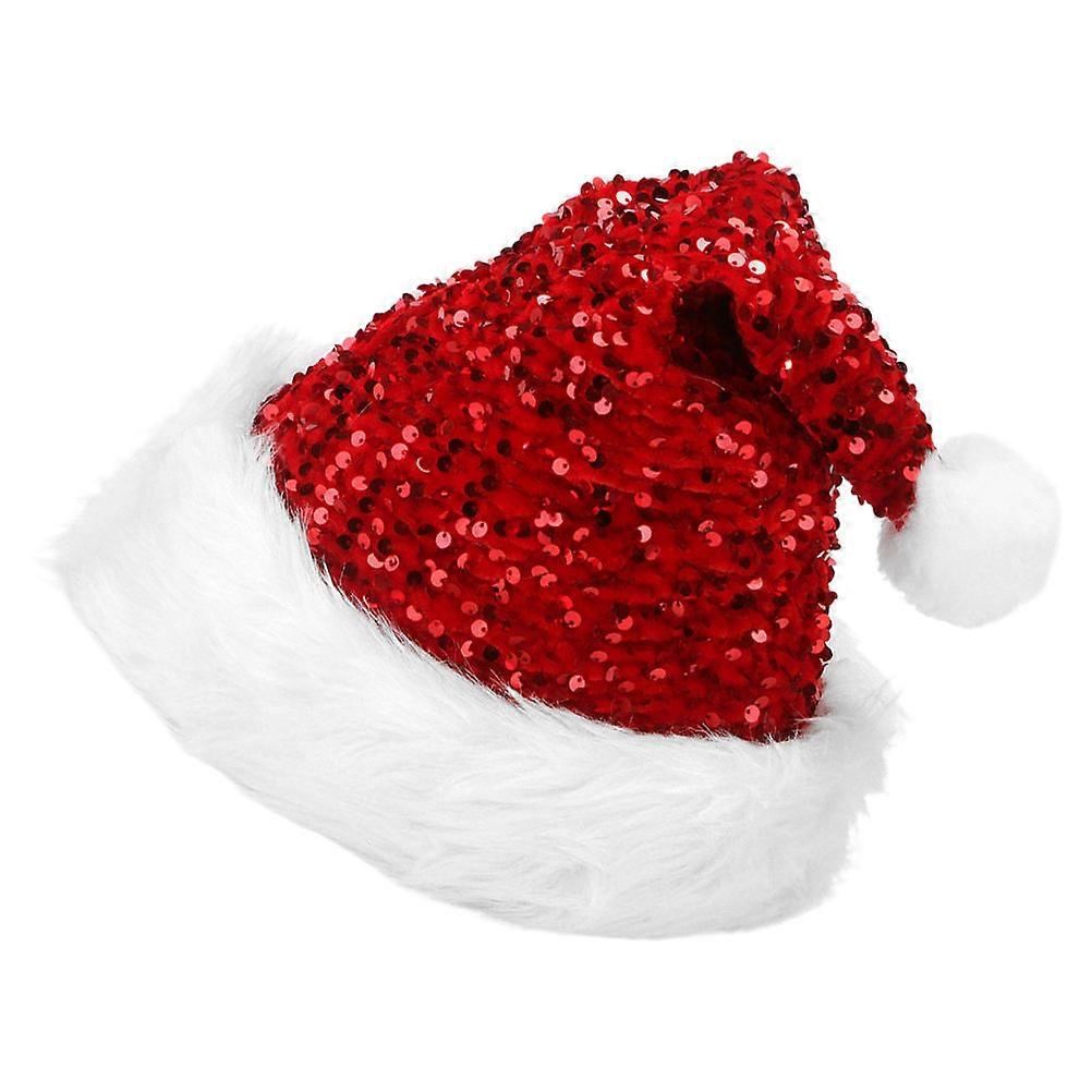 Here's a refined and engaging product description based on your input:

 

**Plush Santa Hat with Bling Sequins – Cozy Double Layer Design for Adults