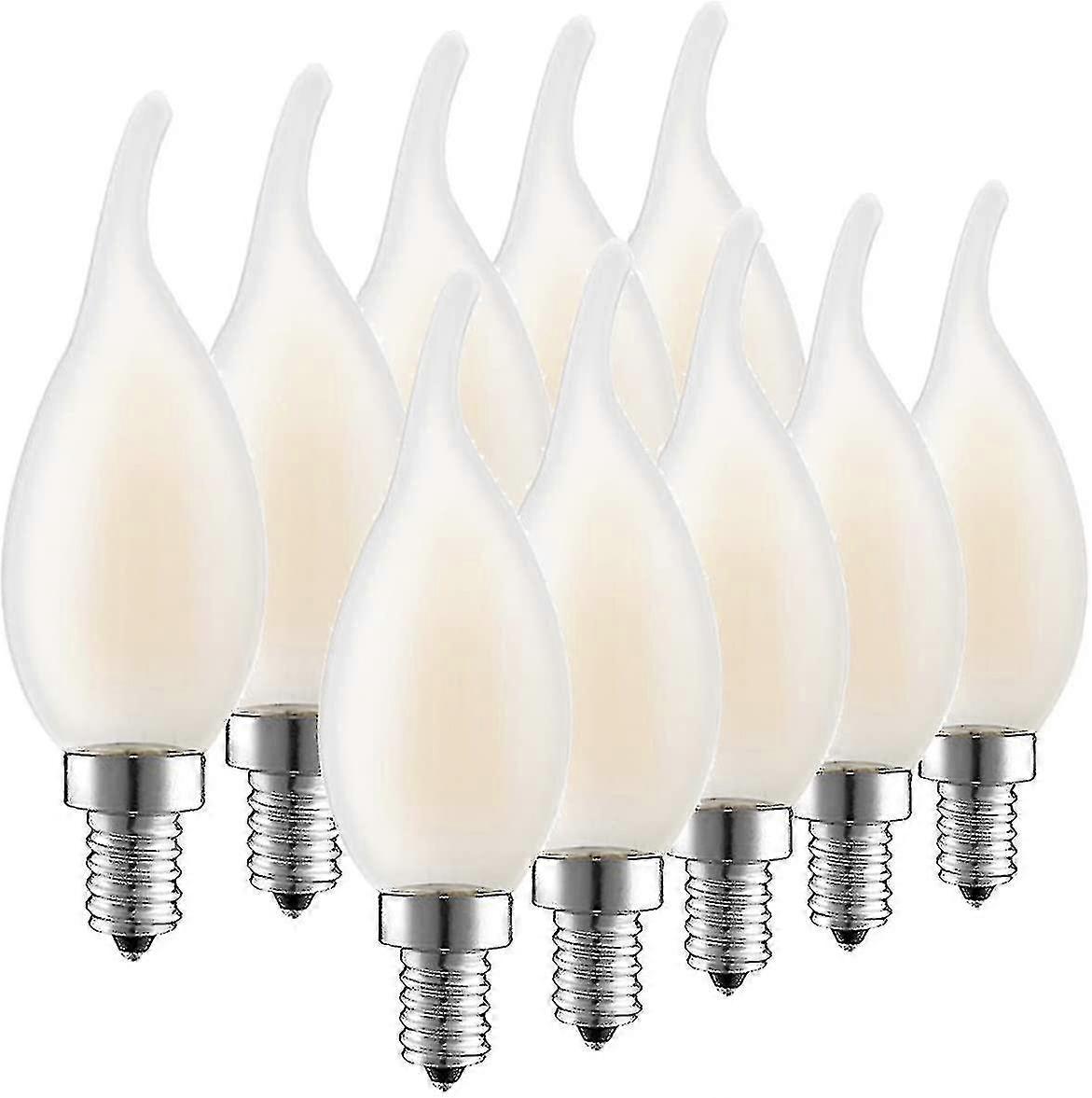 Ampoule à flamme E14 à intensité variable, jeu de 10 filaments LED, remplacement à incandescence 4W