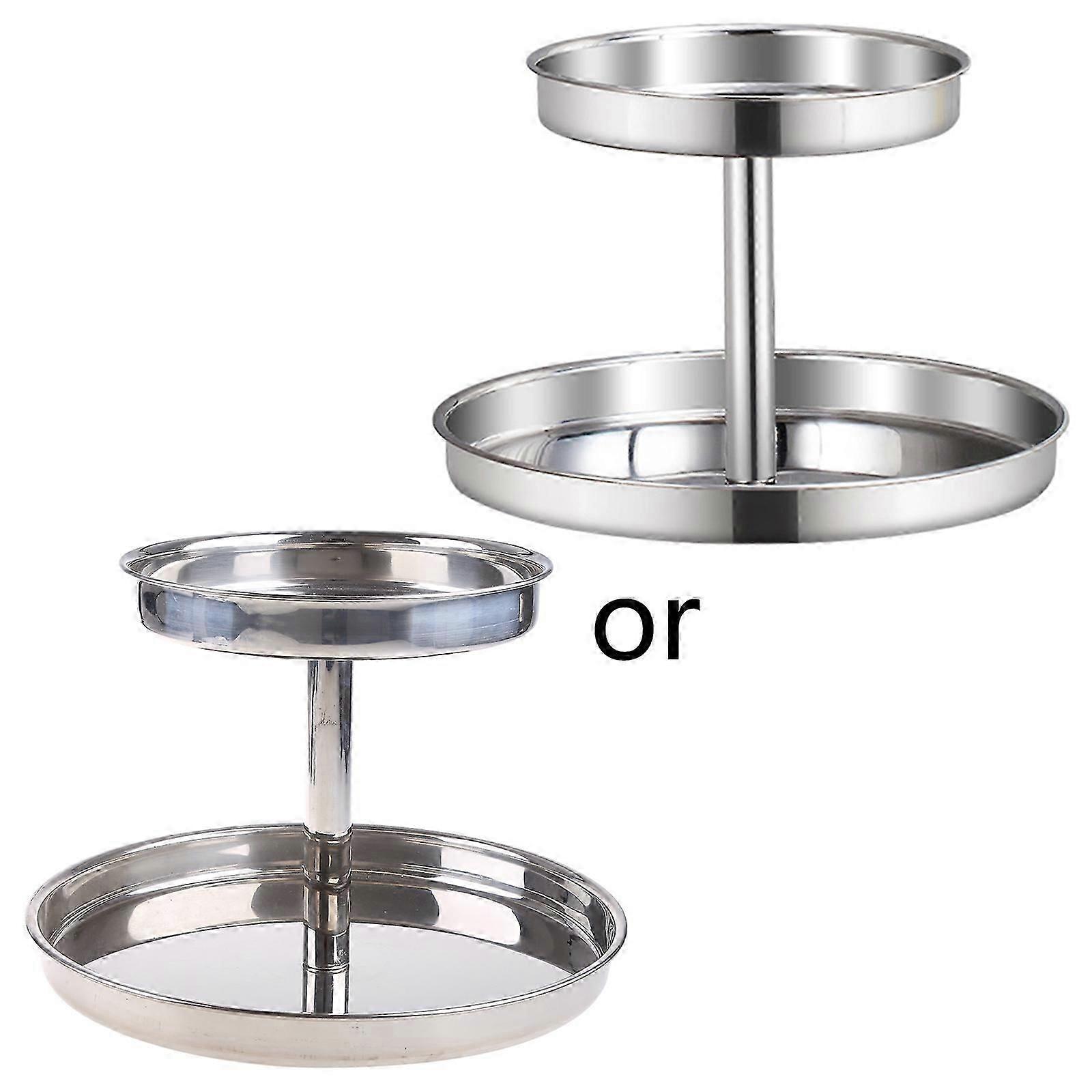 1/2 Tier Lazy Susan Turntable Cabinet Organizer 360 Degree Rotating Spice Rack