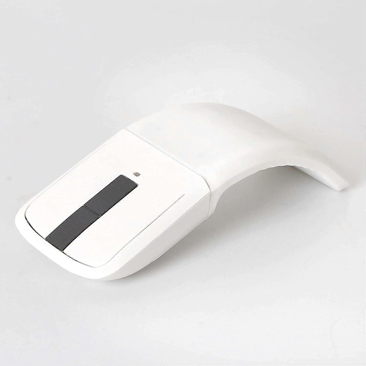 Wireless Foldable Arc Touch Mouse Without Receiver, Folding Bluetooth Mouse for Laptop Tablet Phone White