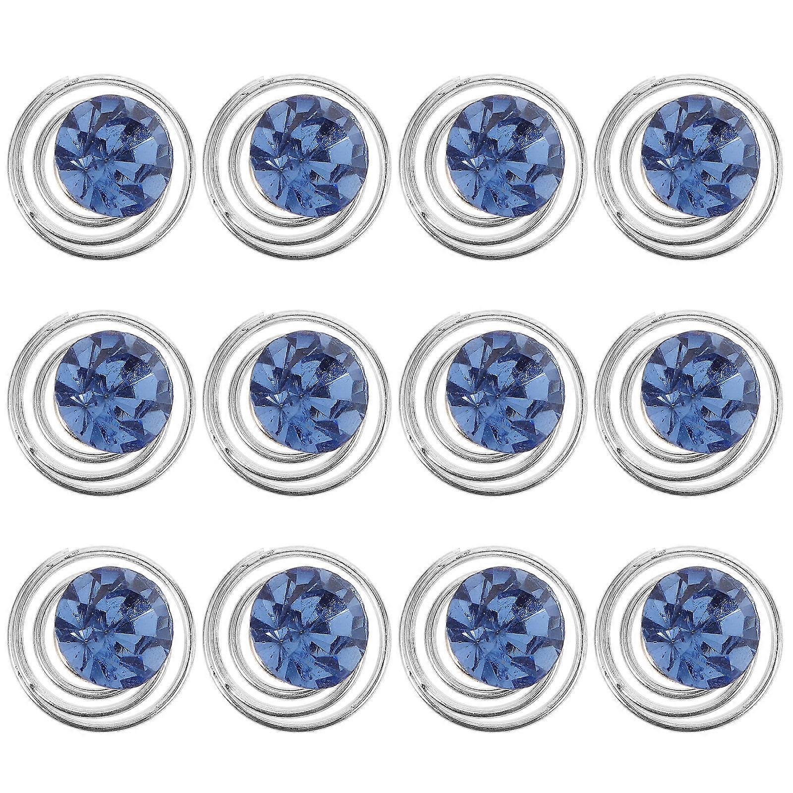 اكسسوارات شعر الزفاف حجر الراين دبوس الشعر أنيقة حفل زفاف حفلة موسيقية المناسبات الخاصة الأزرق دوامة لفائف معدنية 12 قطعة